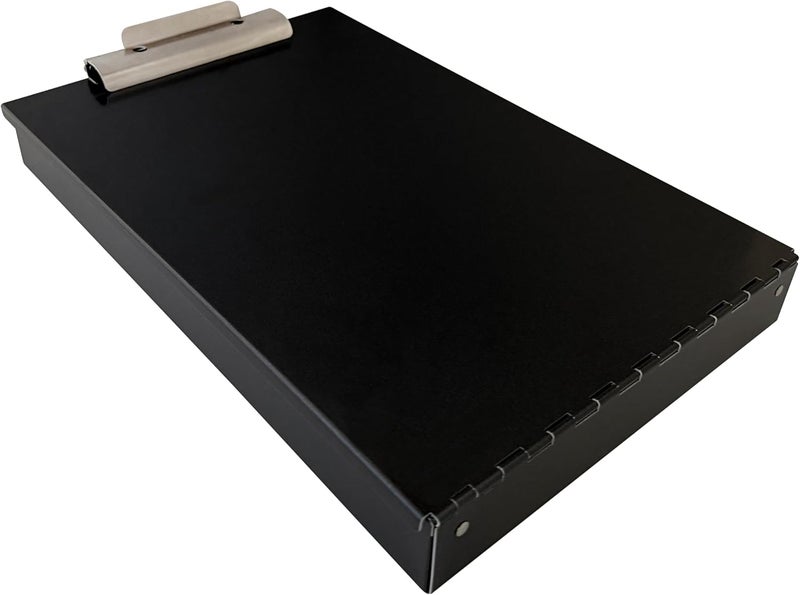 Saunders Metal Clipboard with Storage, Black Single Layer Nursing Clipboard Folio, Letter Size Paper Organizer, Steel Clip with Self Locking Latch, Form Holder for Office, School & Work - Made in USA - Image 4